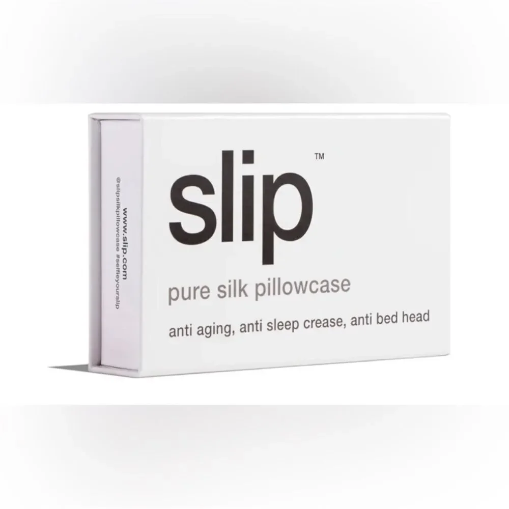 Slip Queen Silk Pillow Cases in Box Queen  Pillow Case with Zipper White